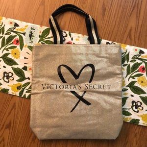 NEW Victoria’s Secret Sparkly Gold Tote Bag